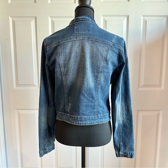 American Rag Medium Wash Distressed Denim Jean Jacket - Picture 2 of 4
